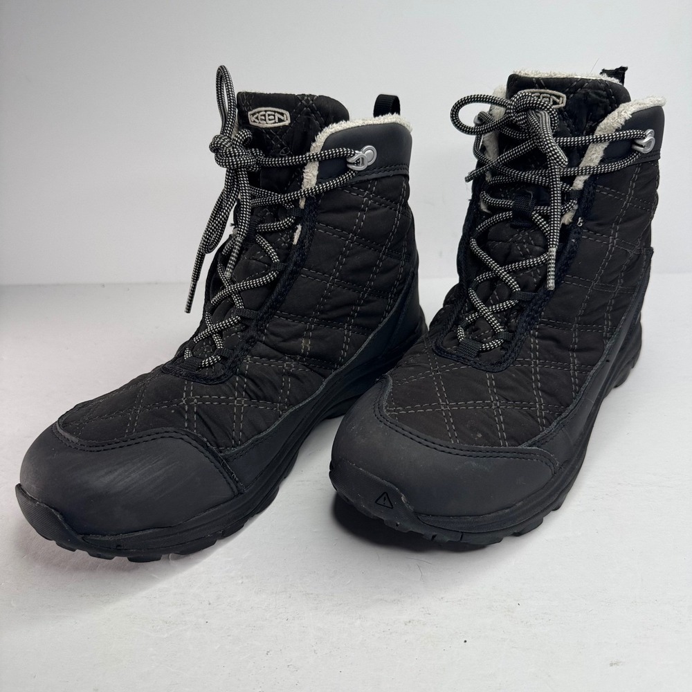 Keen Terradora II Ankle Pull-On Waterproof Winter Boots Black Faux Fur Size 8.5 - Picture 3 of 8